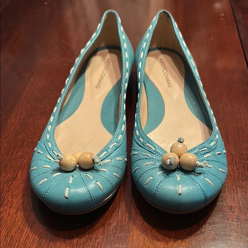 2/$30 Turquoise Ruched Flats - Picture 4 of 7